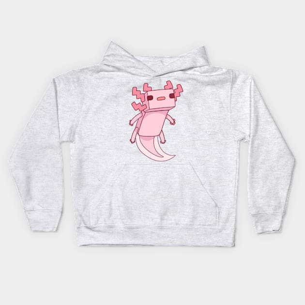 Pixel Axolotl Kids Hoodie by Catbumsy